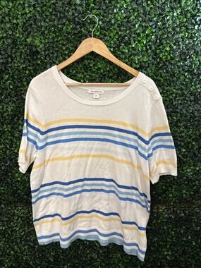 Liz Claiborne, Knit Blouse, Soft Short Sleeve, Comfortable Casual Women’s XL
